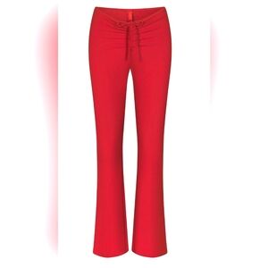 Skims Orange Flare Ruched Ribbed Womens Lounge Pants Sz M